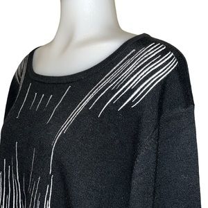 MONDINA Black/White Wool Blend Sweater~NWT~L?~See Measurements